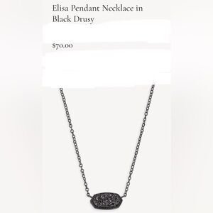 Kendra Scott Elisa Pendant Necklace in Black Drusy